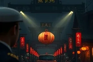 《银河理发店》理发店转灯与旧镜子的对角构图
